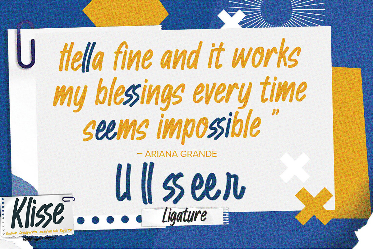 Klisse - Handmade Carefully Playful, a Font by Gassstype (Photo 7 of 8)