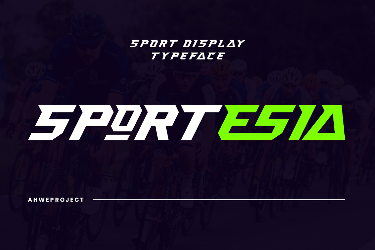 Sportesia - Sport Display, a Sans Serif Font by ahweproject (Photo 1 of 8)