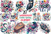 Gothic Spring Clipart, an Illustration by DreamCafeArt (Thumbnail 1 of 5)