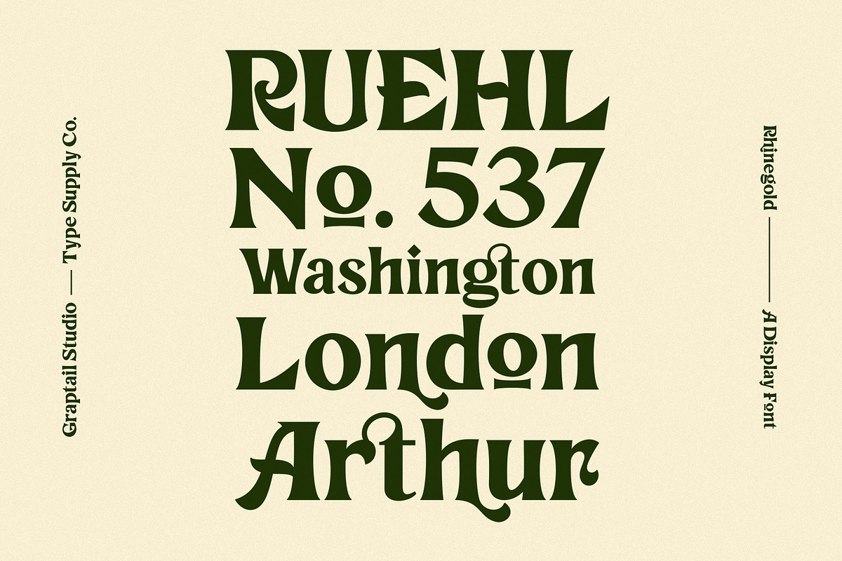 Rhinegold - Display Font, a Sans Serif Font by Graptail (Photo 6 of 13)