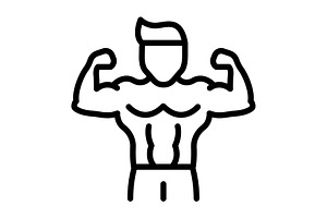 Body toughman black icon, an Outline Icon by Creative priyanka