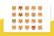 Cute Shiba Inu Emoticon, an Emoji Icon by yellowline (Thumbnail 2 of 3)