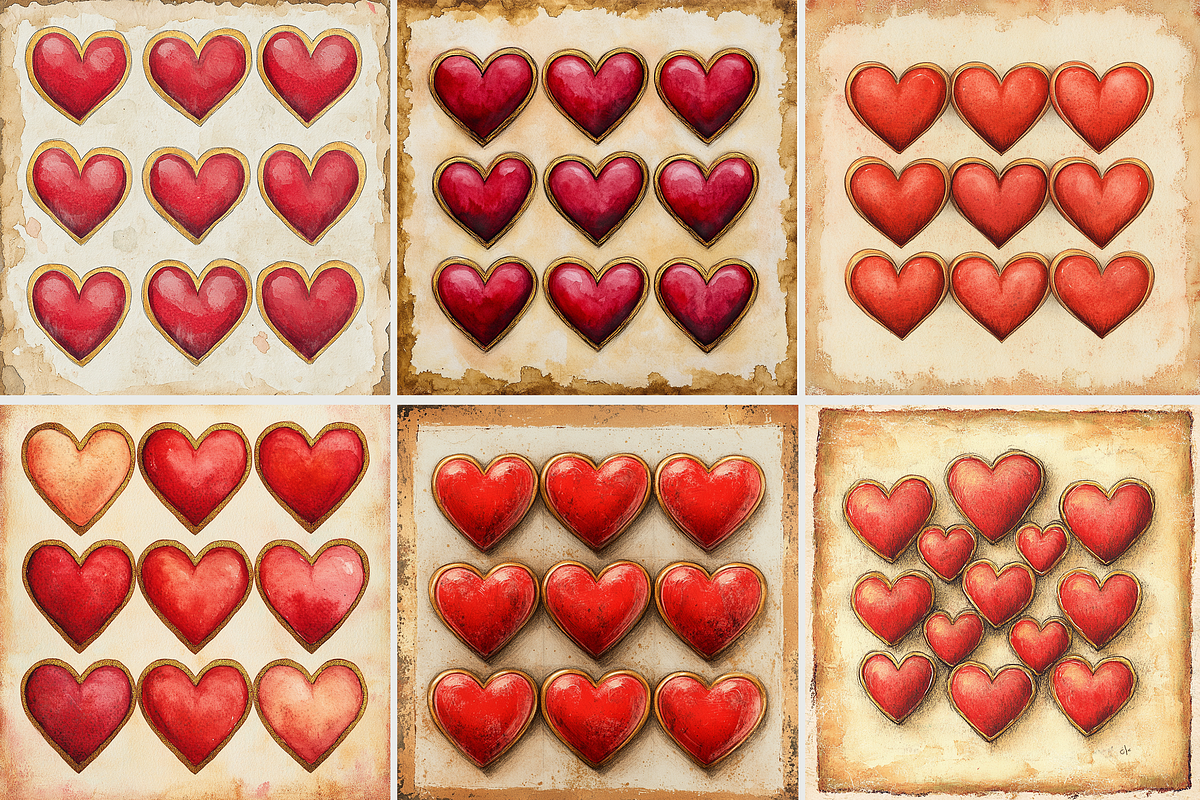 Valentine's Day Red Hearts, a Pattern Graphic by Printable Treasure (Photo 2 of 2)