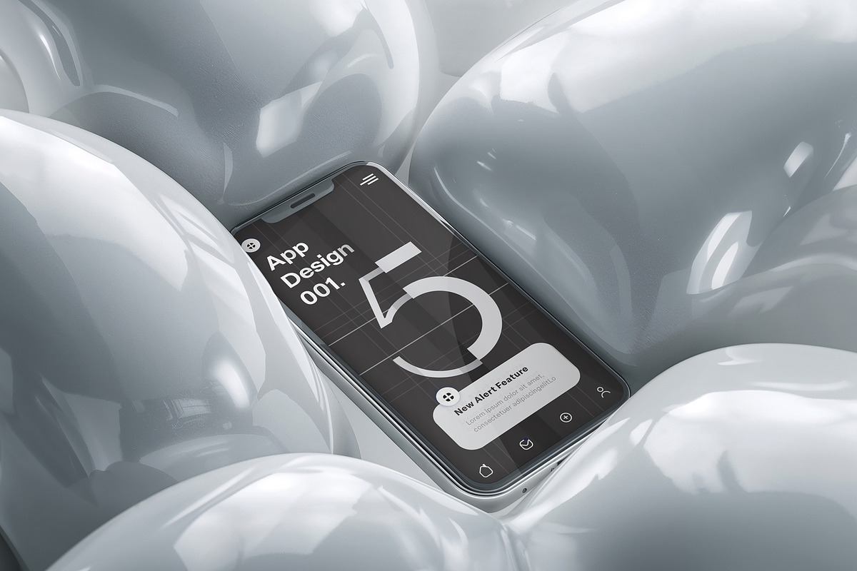 Futuristic Smartphone Mockup, an iPhone Mockup by wavebreak