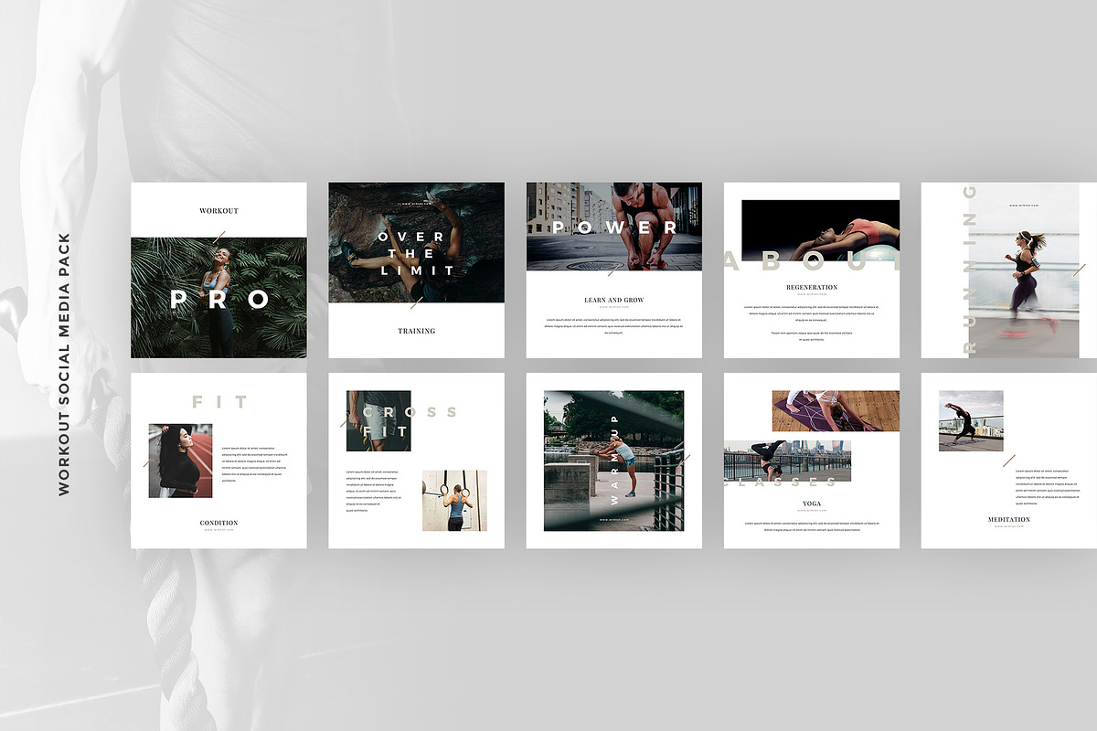 Fitness Canva Social Coach Templates, a Social Media Template by Goashape Studio (Photo 4 of 11)