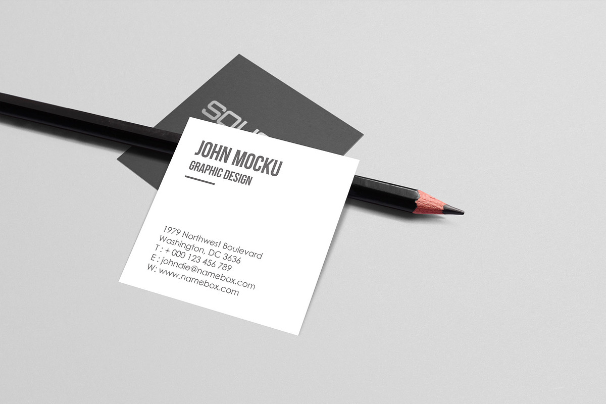 Square Business Card Mockups, a Print Template by resumetemplathttps://d3es (Photo 13 of 14)