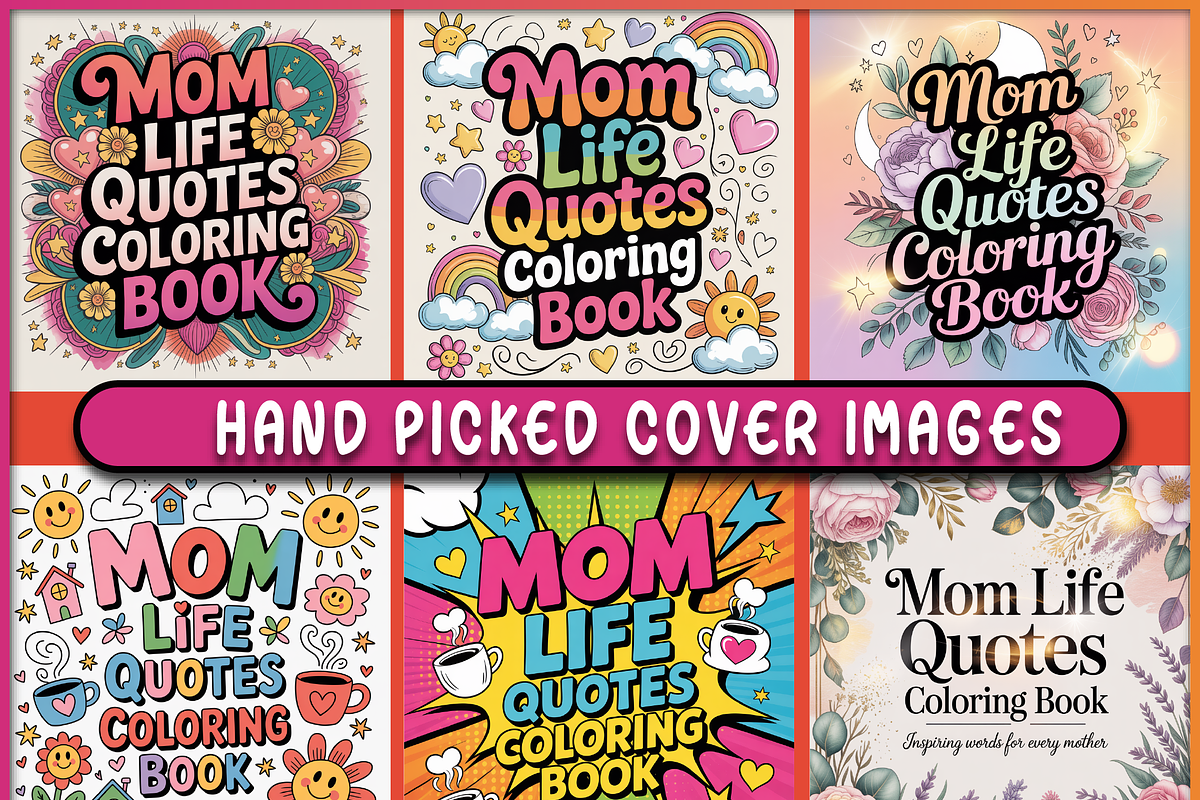 Mom Life Quotes Coloring Book, a Decorative Illustration by Ink Gallery (Photo 6 of 6)