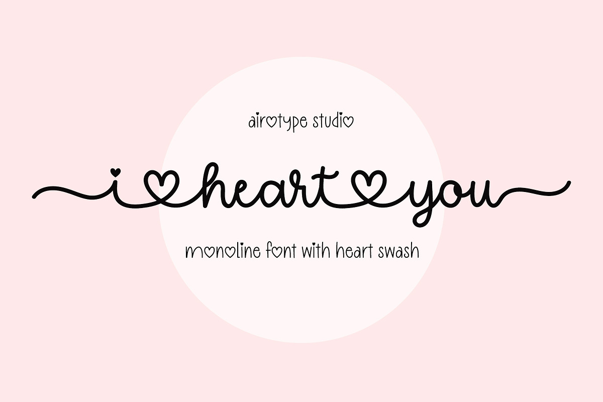I Heart You - Heart Swash Font, a Handwritten Font by Airotype (Photo 1 of 12)