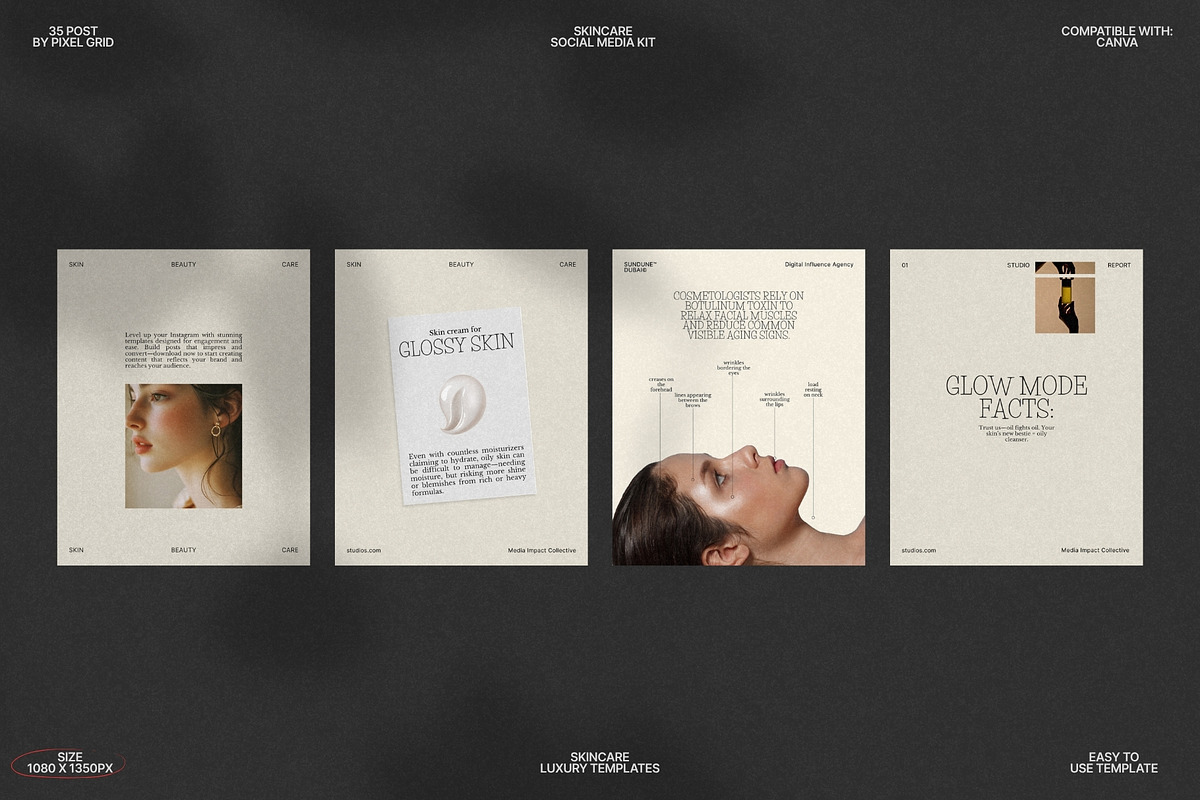 Aesthetic Skincare Canva Posts preview 5