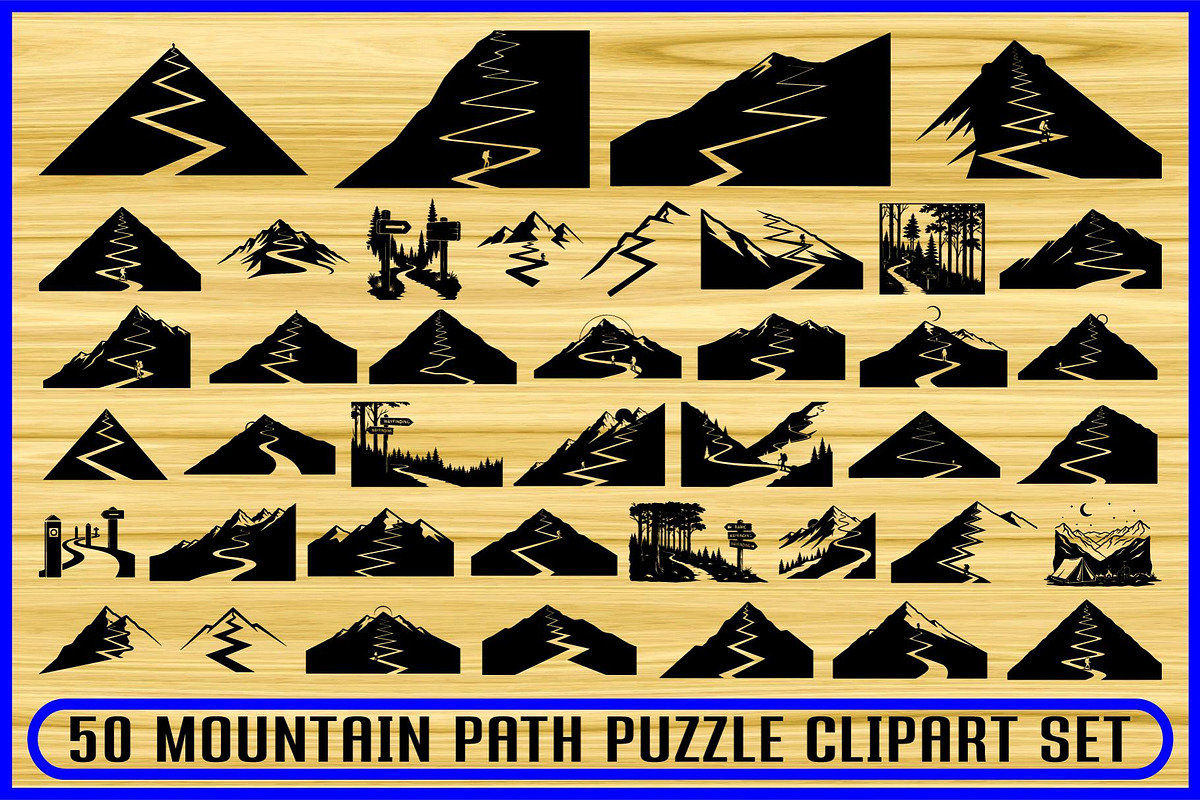 Mountain Path Puzzle Clipart Set, an Object Illustration by Gfx_Store (Photo 11 of 12)