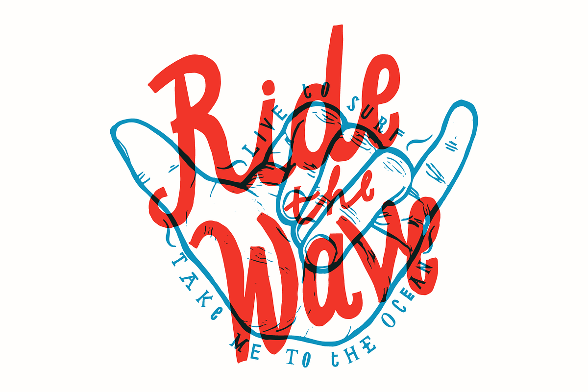 Ride The Wave, an Illustration by hand draw (Photo 1 of 3)