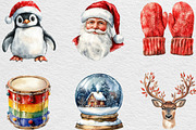 Watercolor Christmas Clipart Bundle, an Illustration by Black Bird Studio (Thumbnail 6 of 6)