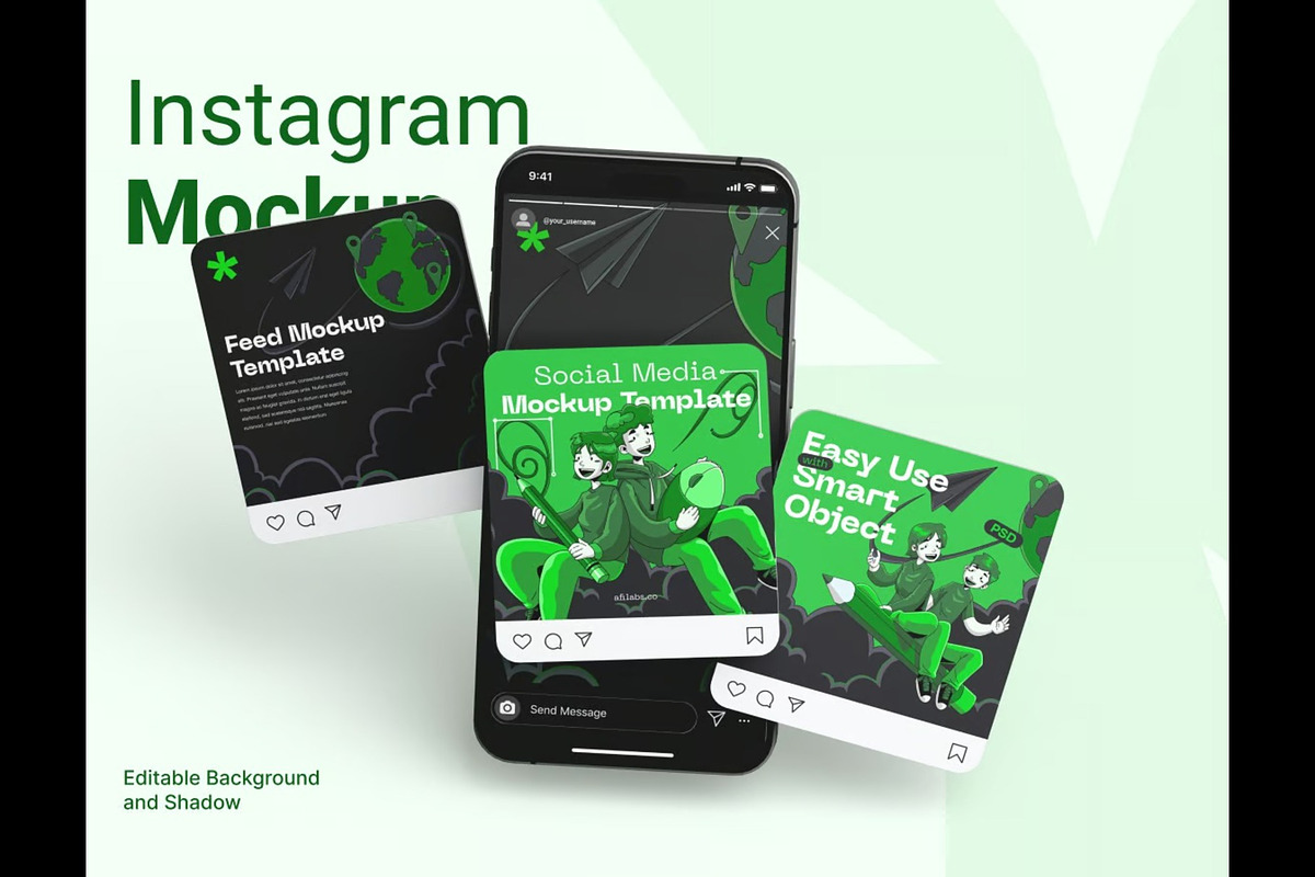 Instagram Mockup, an Advertising Mockup by Se٧enStudio (Photo 2 of 3)
