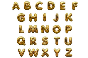 Gold Foil Balloon Alphabet