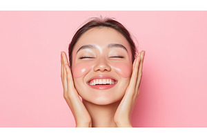 Smiling Asian woman with face mask, a Beauty & Fashion Photo by Sergey Kotenev