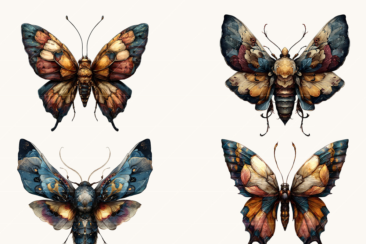 Mystical Moth Clipart Bundle, an Object Illustration by Design Scotch (Photo 6 of 9)
