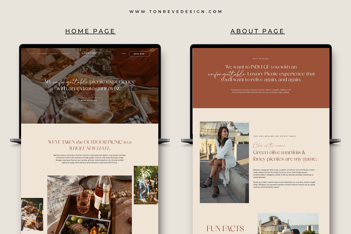 Luxury Picnic Wix Website Template, a Wix Template by Ton Rêve Design Studio (Photo 4 of 8)