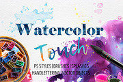 Big Watercolor Touch Kit, a Layer Style Add-On by OlgaRom (Thumbnail 1 of 7)