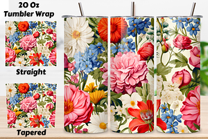 Floral Tumbler Wrap Seamless