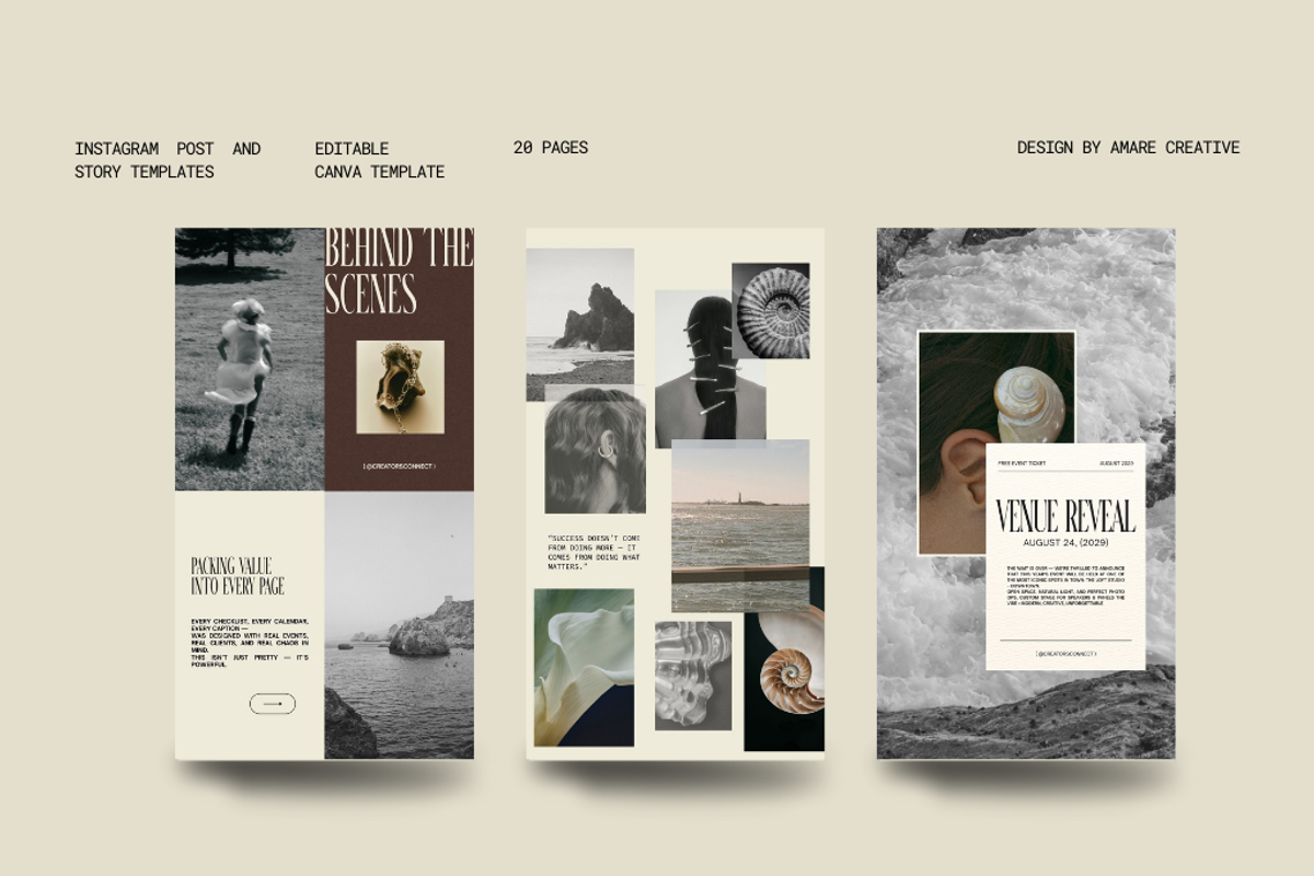 40 Event Marketing Canva Templates, a Social Media Template by Amaré Creative (Photo 3 of 11)
