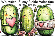 Whimsical Funny Pickle Valentine PNG, an Illustration by CraftArtStudio (Thumbnail 1 of 5)