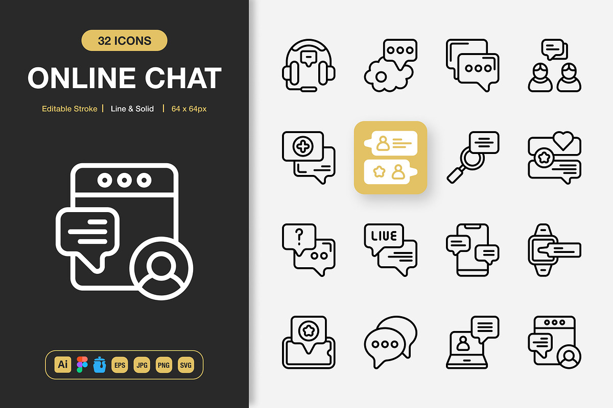 Online Chat Icons, an Icon by Spacepixel Creative (Photo 1 of 3)
