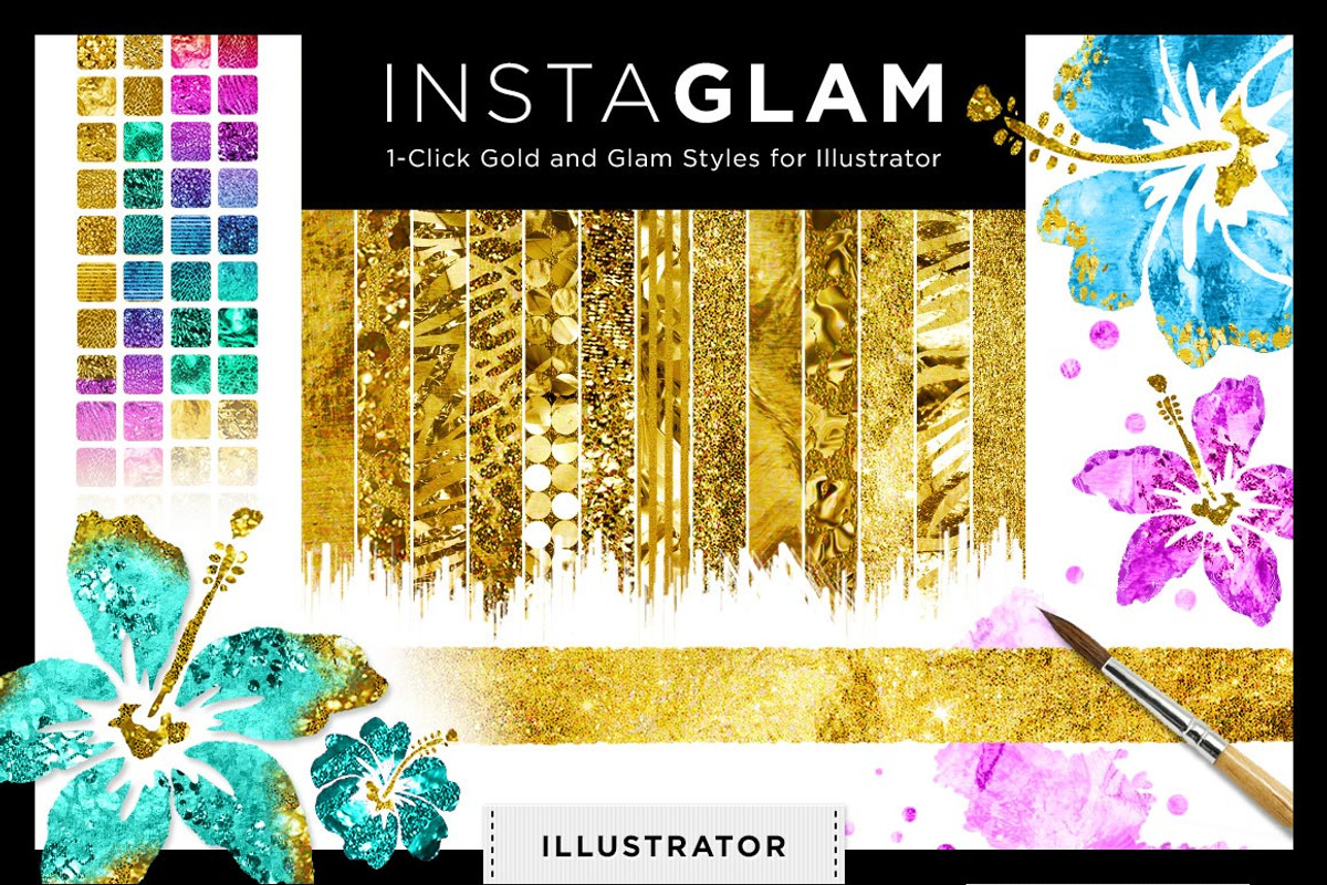 Gold Foil Textures+Styles Ai Bundle, a Layer Style Add-On by Creators Couture (Photo 1 of 4)
