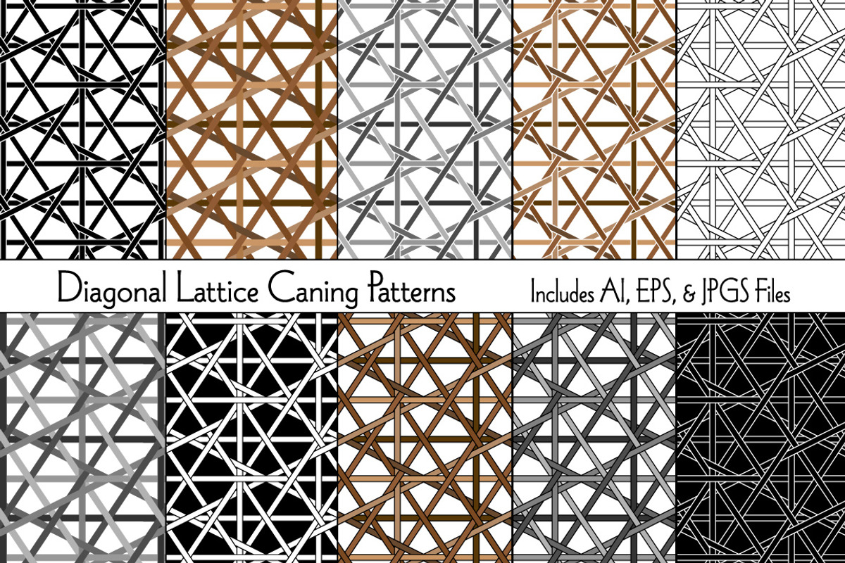 Diagonal Lattice Caning Patterns, a Pattern Graphic by Melissa Held Designs (Photo 1 of 4)