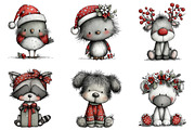 Christmas Whimsical Animals Clipart, an Illustration by Dream Creation (Thumbnail 3 of 8)