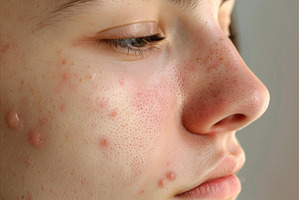 Teenage girl with problem skin, a Person Photo by Ylivdesign