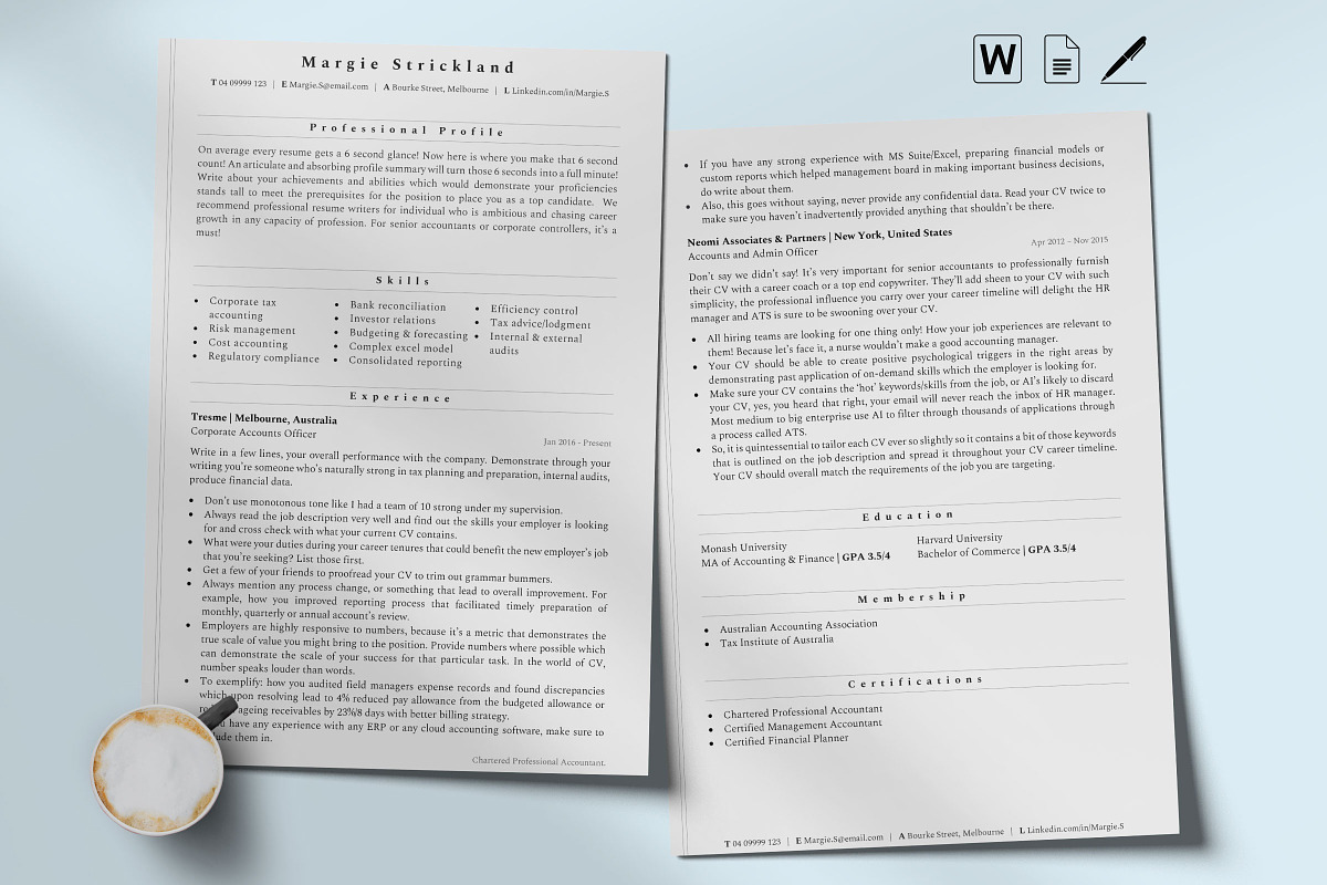 Accountant CV Template | CV Template, a Resume Template by Career Canvas (Photo 2 of 11)