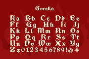 Goreka - Food Branding Font, a Blackletter Font by Pandeka Studio (Thumbnail 9 of 9)