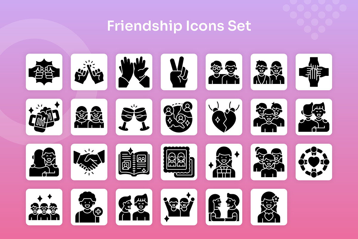 Friendship Icons Set - Glyph, a Solid Icon by Kmg Design (Photo 2 of 2)