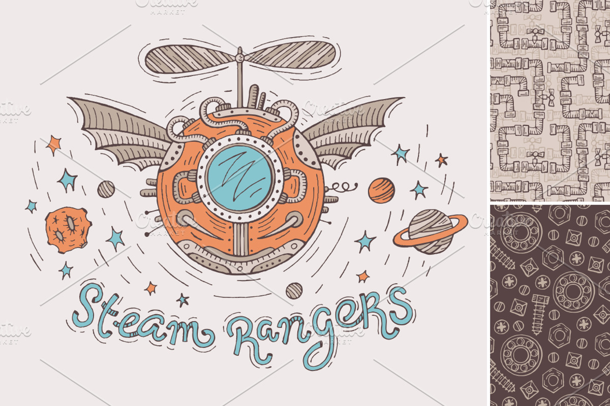 Steampunk space collection, a Pattern Graphic by piyacler (Photo 5 of 5)