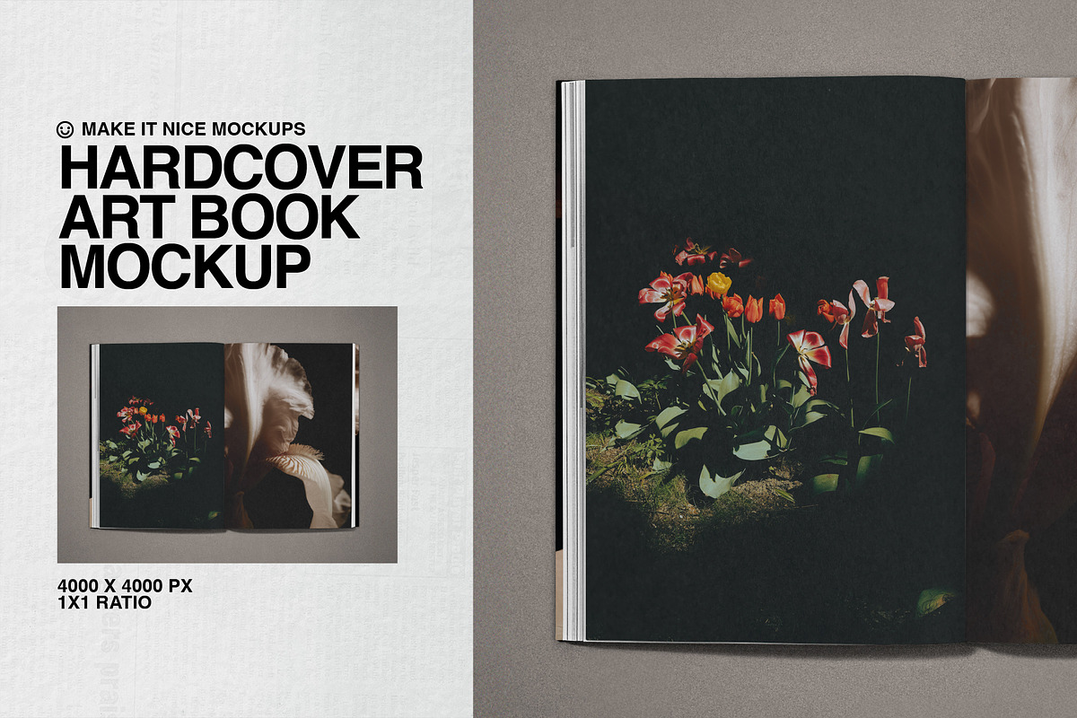 The Hardcover Art Book Mockup, a Books & Magazine Mockup by makeitnicemockups (Photo 8 of 8)