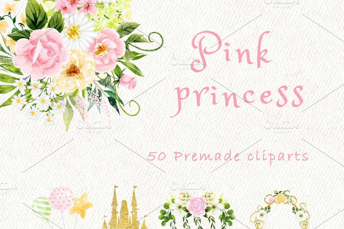 Pink baby princess clipart, a Decorative Illustration by heyiamalice (Photo 4 of 13)