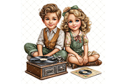 Record Playing Clipart JPG, a Person Illustration by Memories By Lea (Thumbnail 7 of 17)