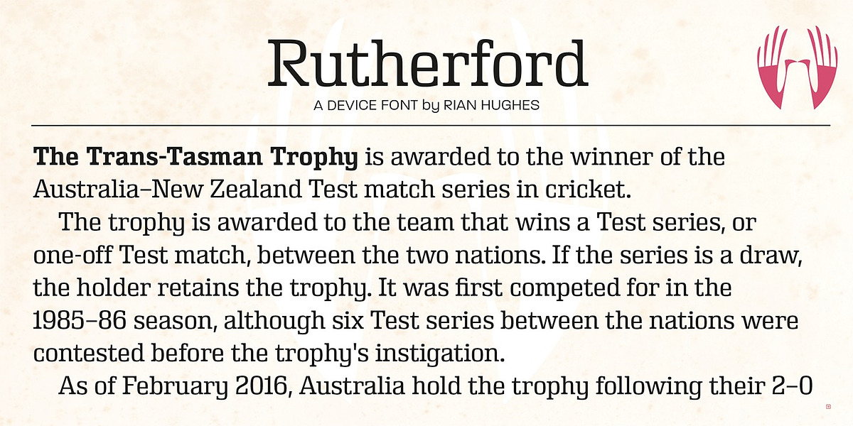 Rutherford, a Serif Font by Device (Photo 1 of 6)