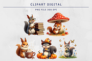 11 Squirrel Cliparts Digital, an Illustration by Wilin Digital (Thumbnail 2 of 2)