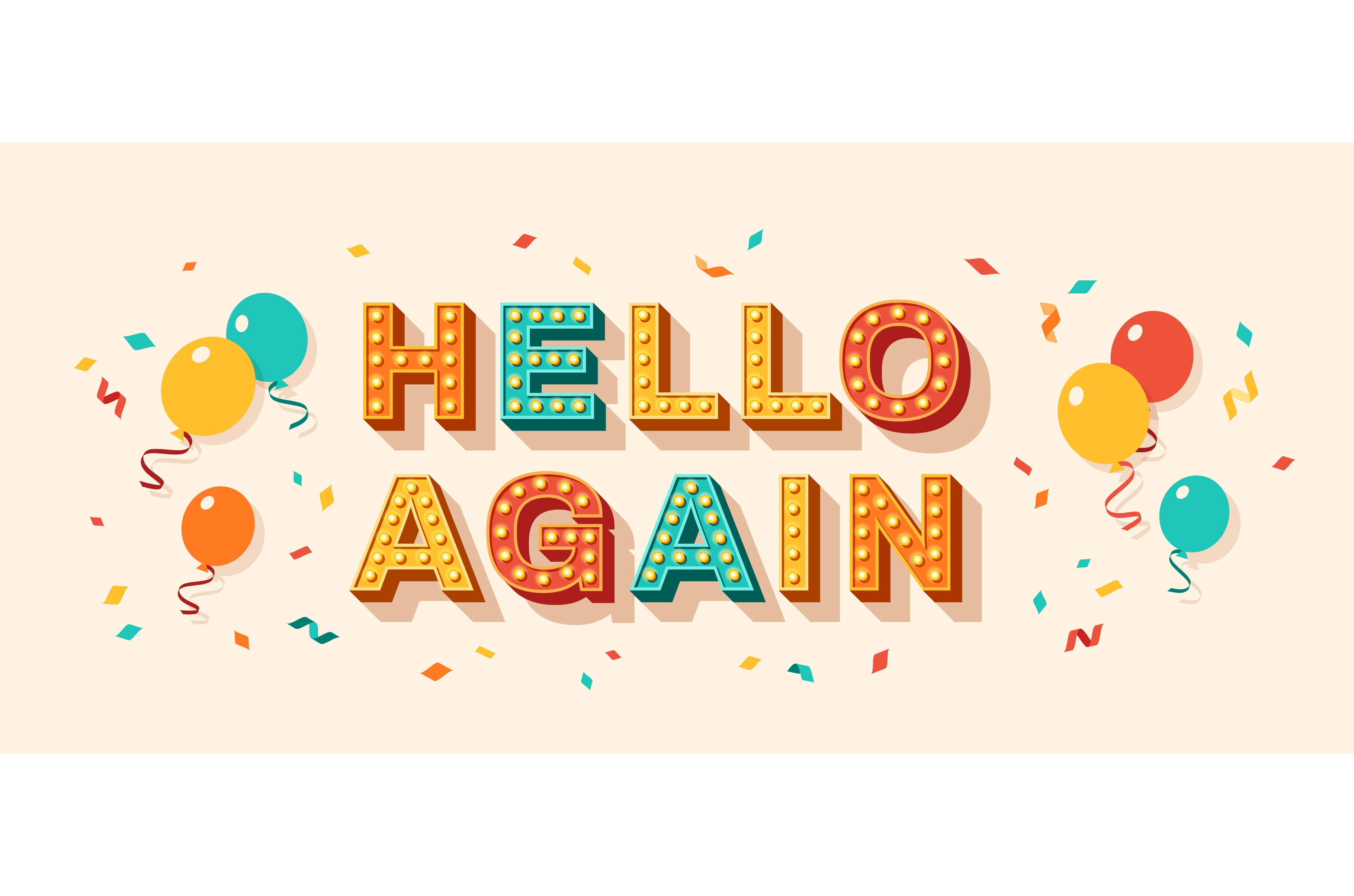 Hello again quote vector banner, a Decorative Illustration by kotoffei ...