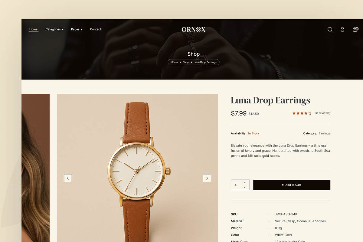Ornox - Jewelry Store HTML Template, a HTML Template by TNCFlow (Photo 4 of 5)