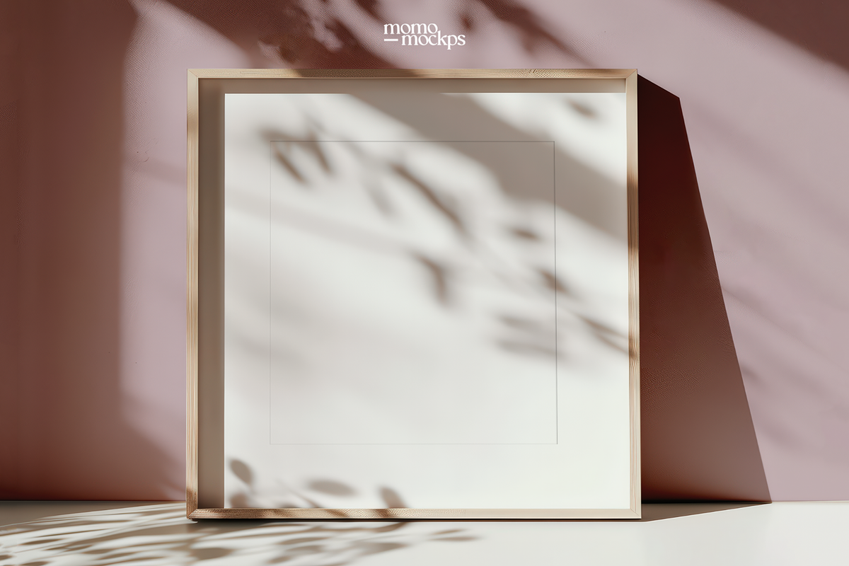 Square Frame Mockup PSD: Modern Wood, a Household Mockup by momomockps (Photo 4 of 11)
