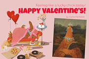 Valentine’s Day Happy Hen Illustrati, a Decorative Illustration by Dashnpro (Thumbnail 1 of 8)