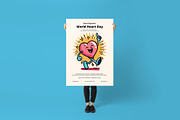 World Heart Day Poster/ Flyer, a Flyer Template by Juru Rancang Graphic (Thumbnail 3 of 3)