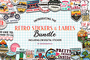 Retro Stickers and Labels Pack, a Branding & Logo Template by JeksonGraphics (Thumbnail 1 of 2)