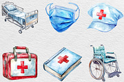Watercolor Healthcare Medical Clipar, an Illustration by Black Bird Studio (Thumbnail 6 of 6)