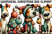 Whimsical Christmas Dog Clipart, an Illustration by Black Bird Studio (Thumbnail 1 of 6)