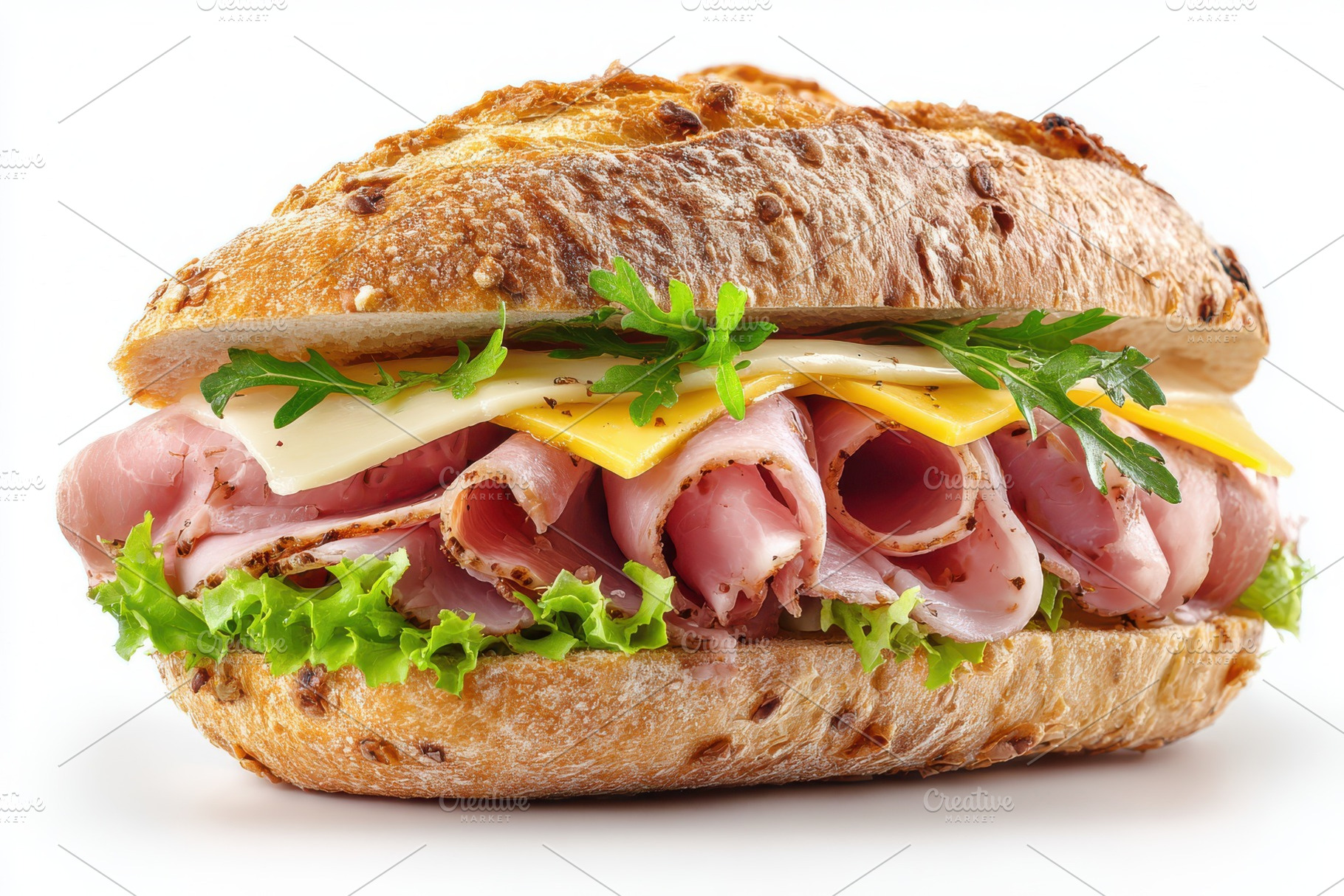 Delicious Ham and Cheese Sandwich on, a Photo by Pixeness Studio