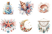 Sea Ocean Boho Clipart, an Illustration by DreamArtGraphic (Thumbnail 3 of 5)