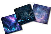 Magical Celestial Garden Backgrounds, an Illustration by OK Design (Thumbnail 2 of 3)